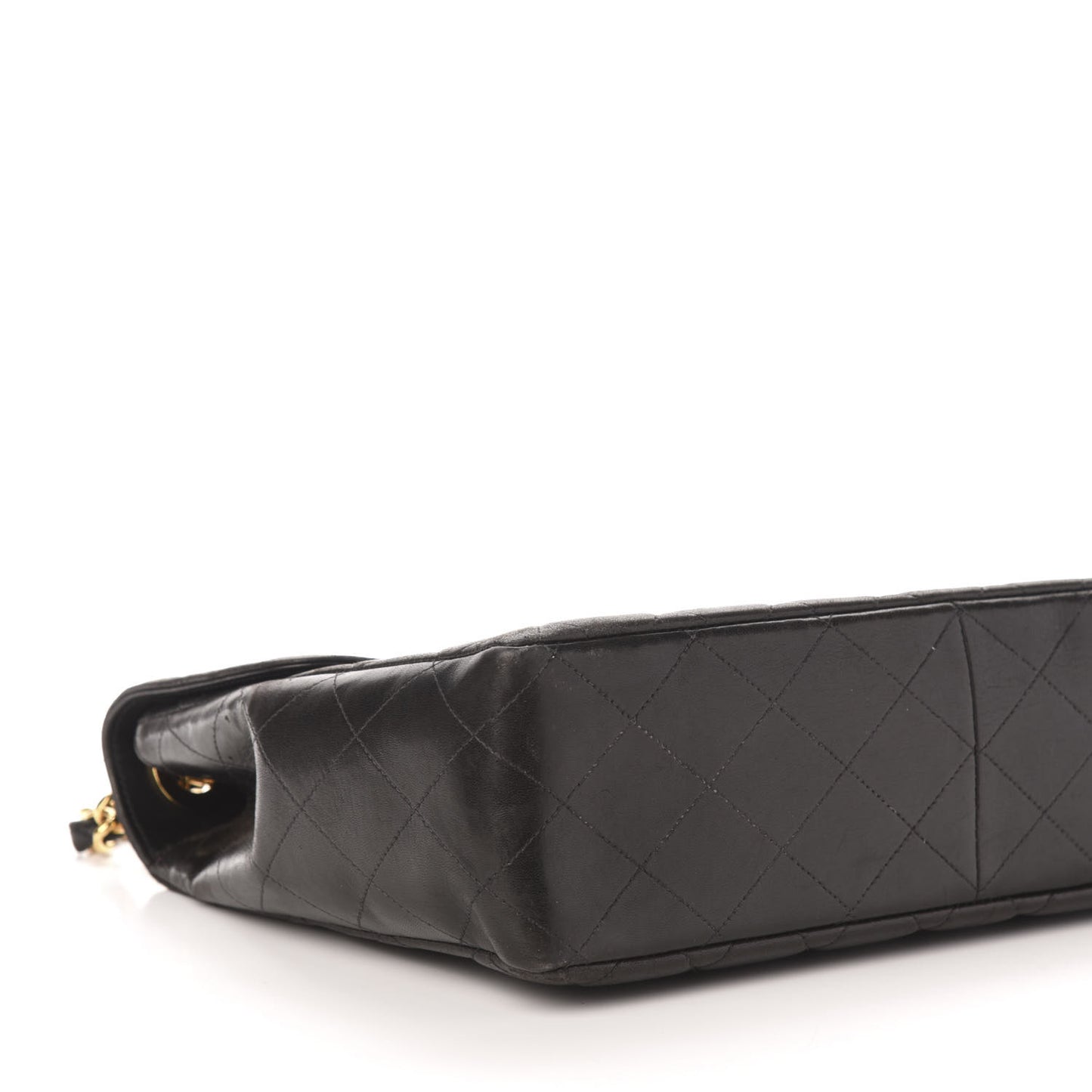 Lambskin Quilted Jumbo Single Flap Black