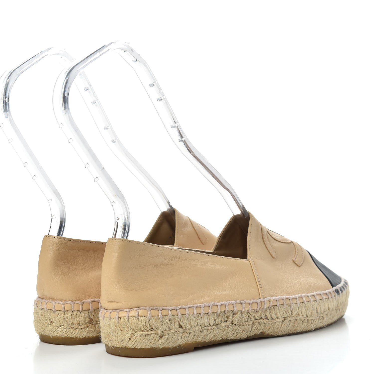 Chanel Lambskin CC Espadrilles 36 Beige Black 4 of 10