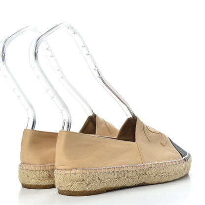 Chanel Lambskin CC Espadrilles 36 Beige Black 4 of 10