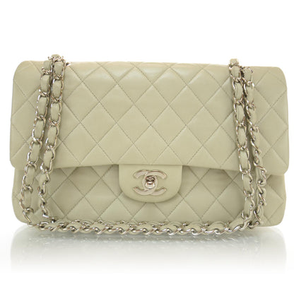 Chanel Lambskin Medium Double Flap Light Gray 1 of 10