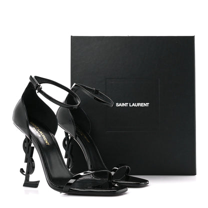 Saint Laurent Patent Calfskin Opyum 110 Sandals 37 Black 8 of 8