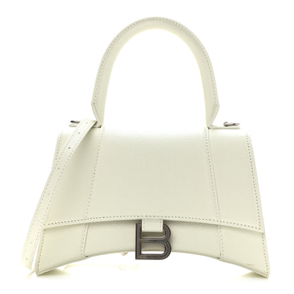 Balenciaga Grained Calfskin Small Hourglass Top Handle Bag White 1 of 13