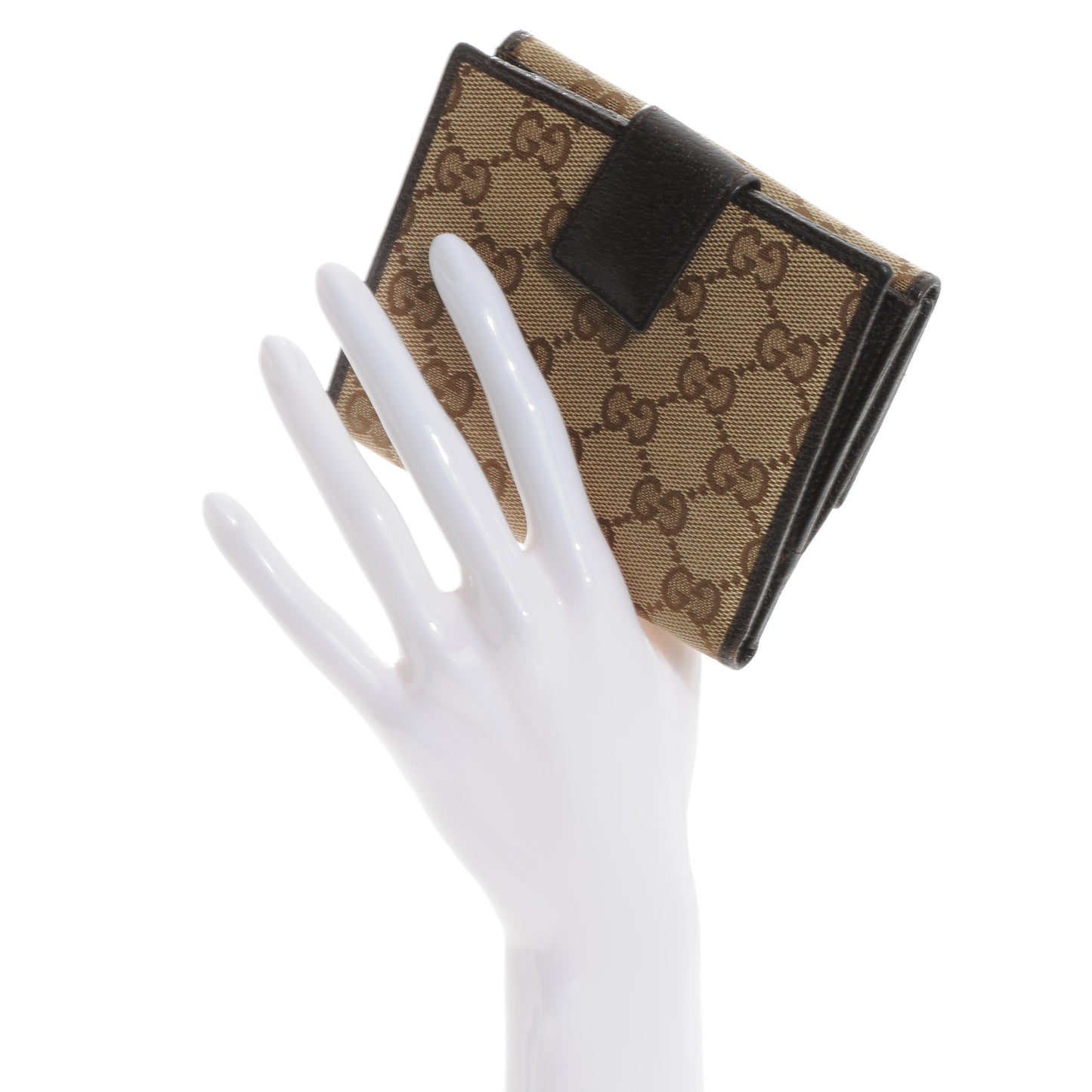 Monogram Metal Bar French Flap Wallet Beige Ebony Cocoa