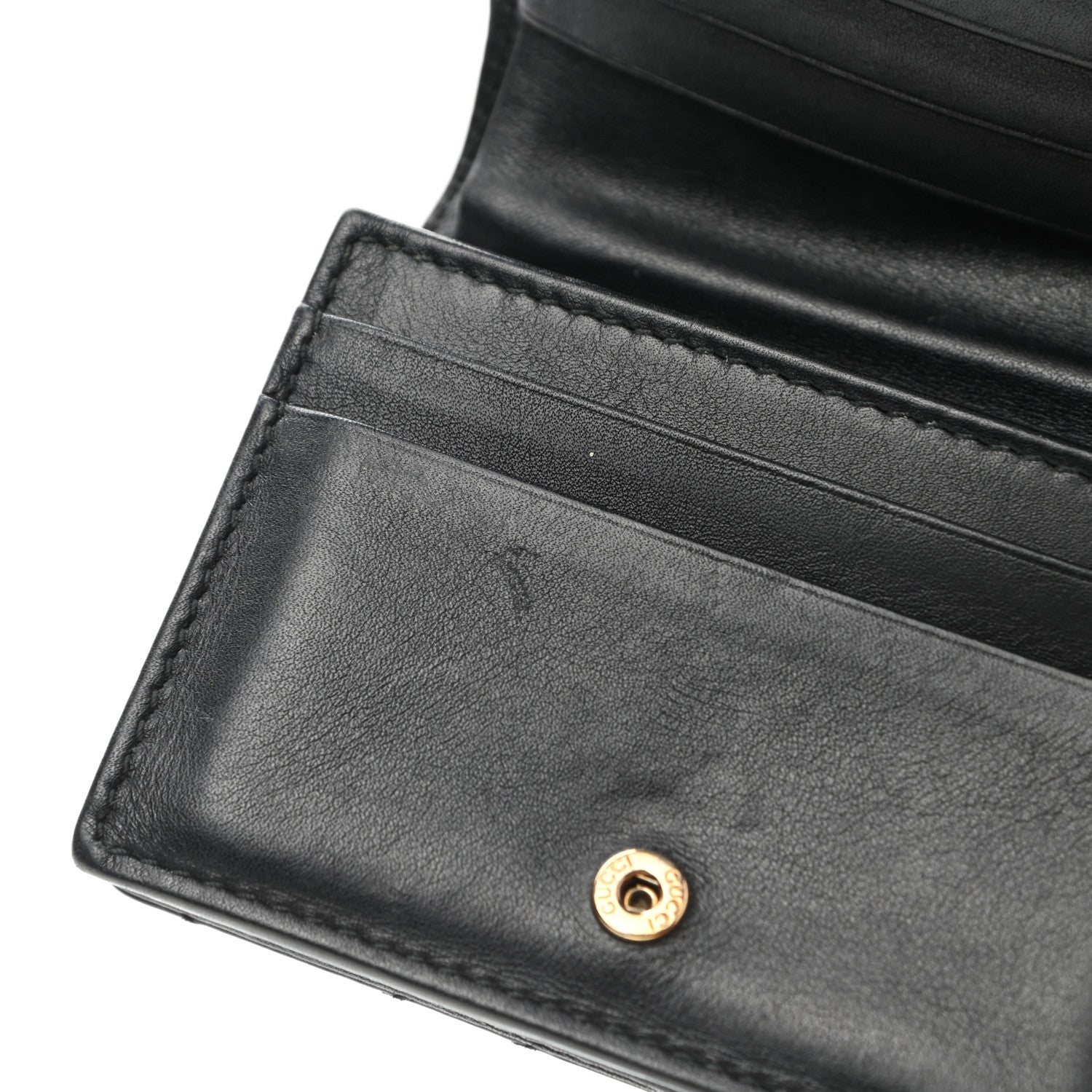 Gucci Calfskin Matelasse GG Marmont Card Case Wallet Black 10 of 11