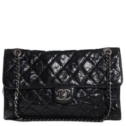 Chanel Crumpled Grained Calfskin CC Crave Jumbo Flap Black 1 of 8