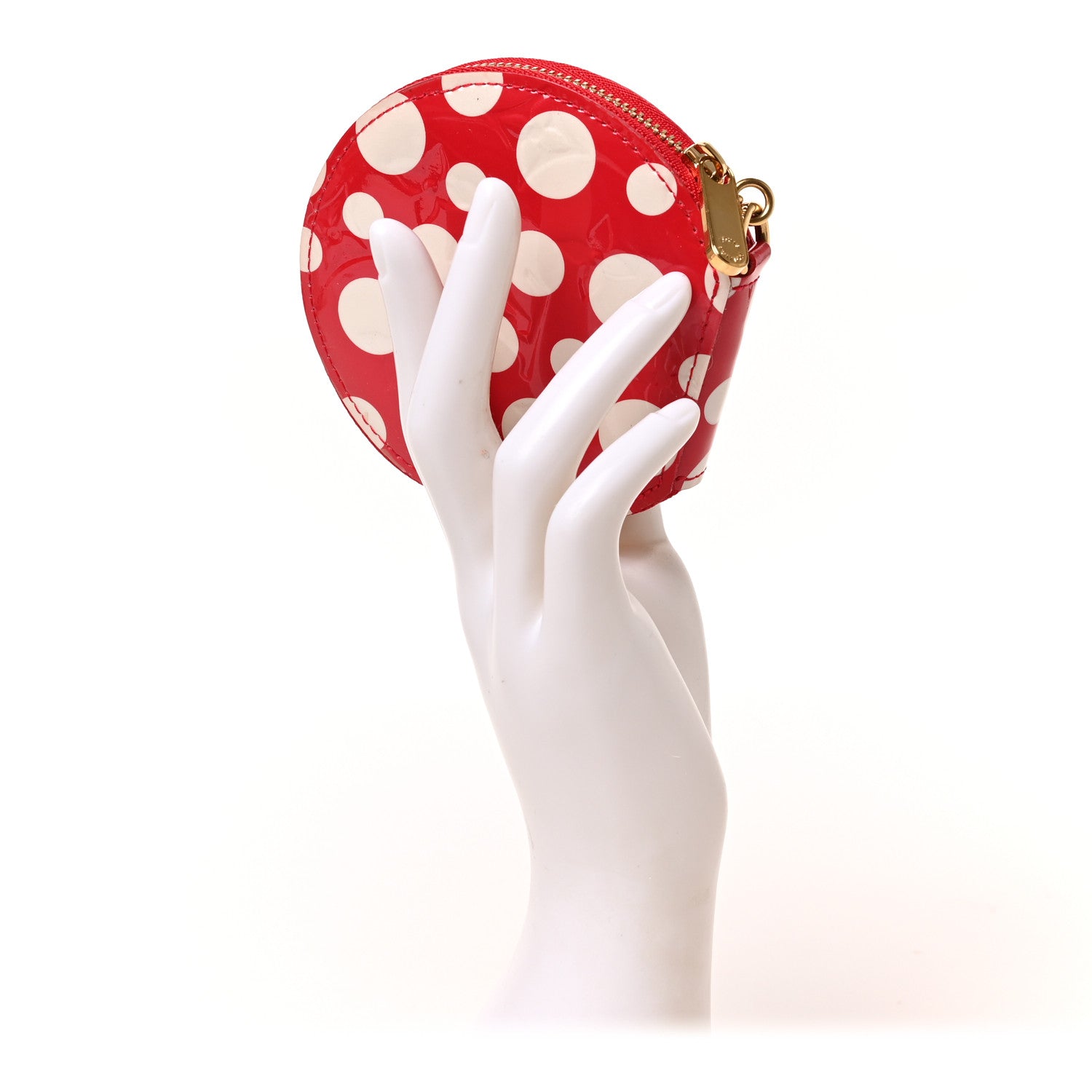 Louis Vuitton Vernis Kusama Infinity Dots Chapeau Coin Purse Red 2 of 6