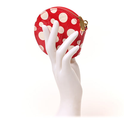 Louis Vuitton Vernis Kusama Infinity Dots Chapeau Coin Purse Red 2 of 6