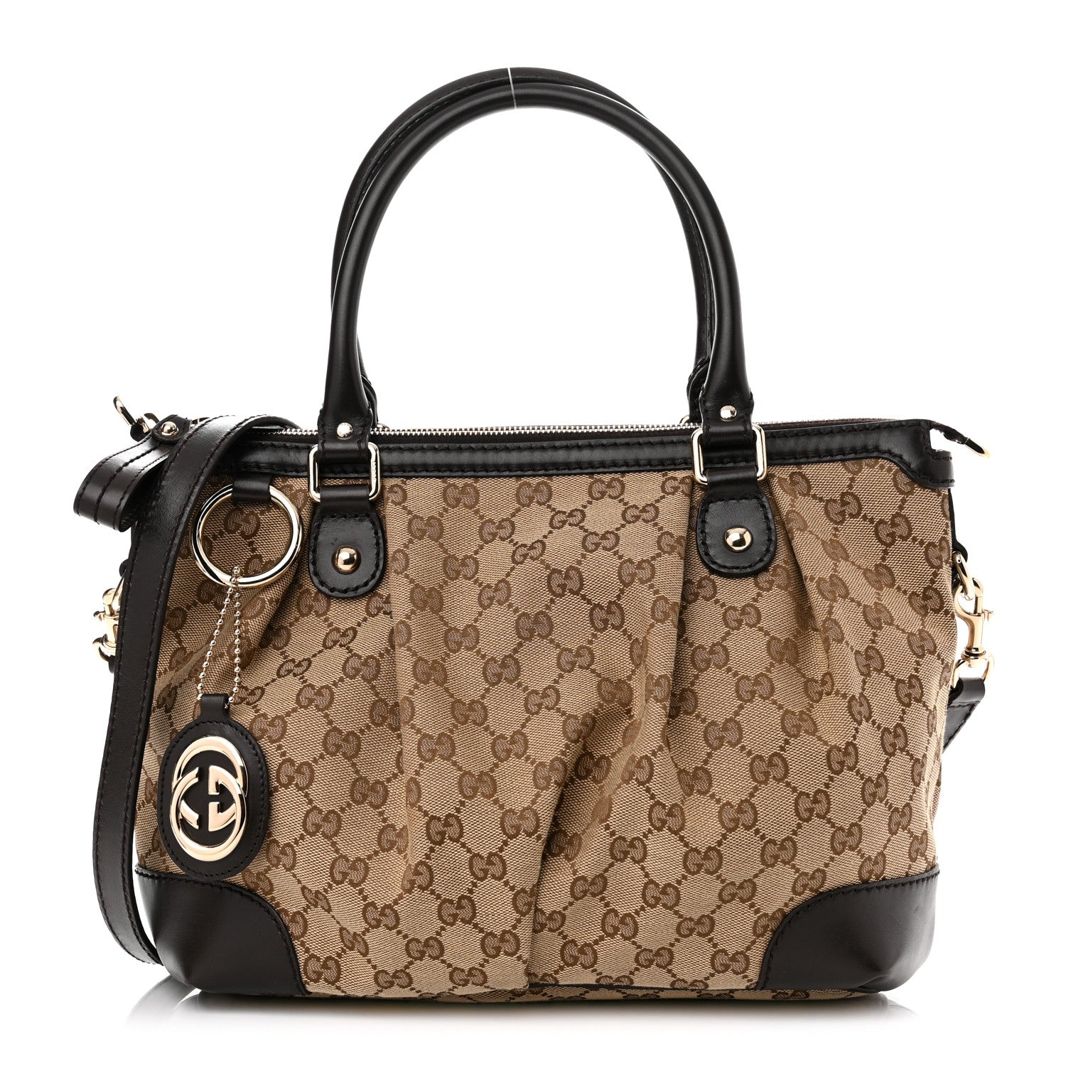 Gucci Monogram Medium Sukey Top Handle Dark Brown 1 of 11