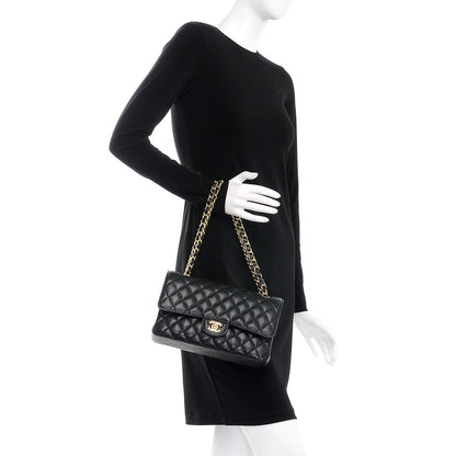 Chanel Caviar Quilted Medium Double Flap Black 2 of 8