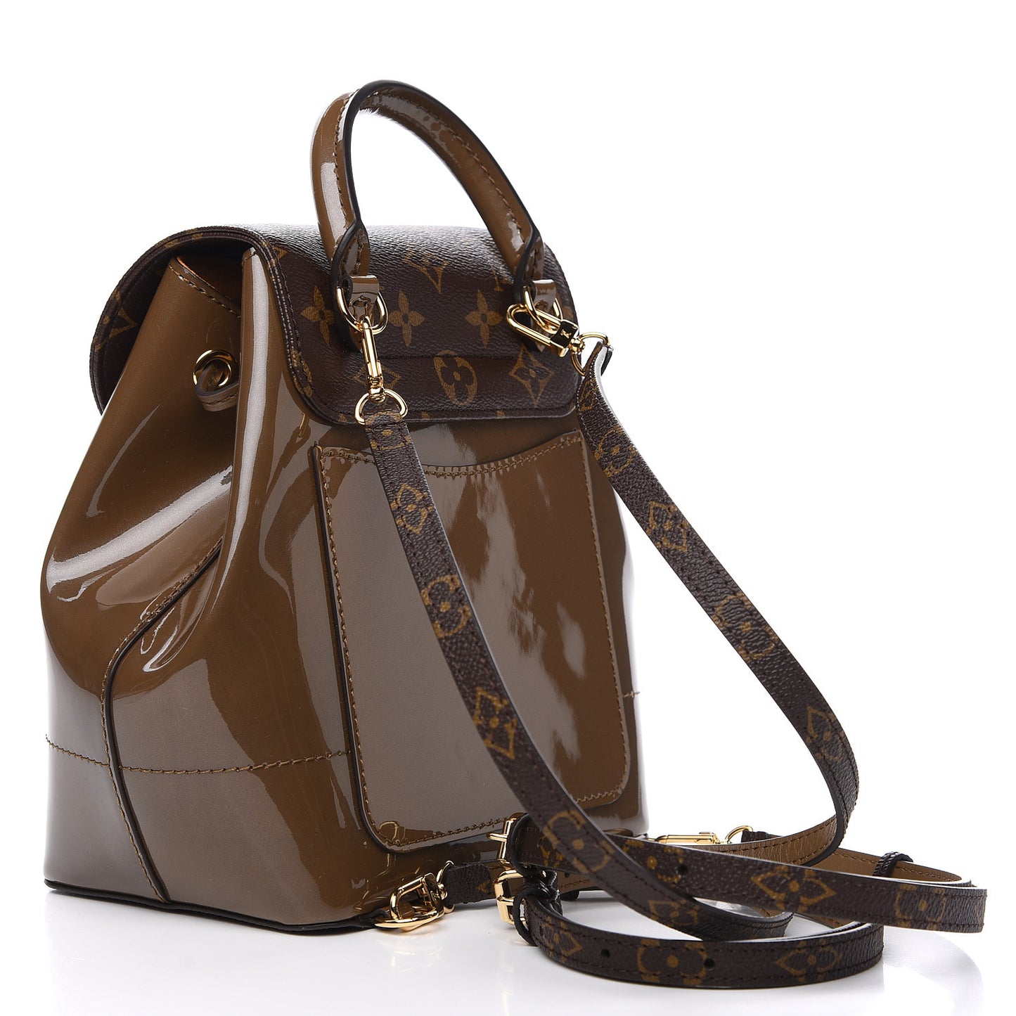 Patent Monogram Hot Springs Backpack Vert Bronze