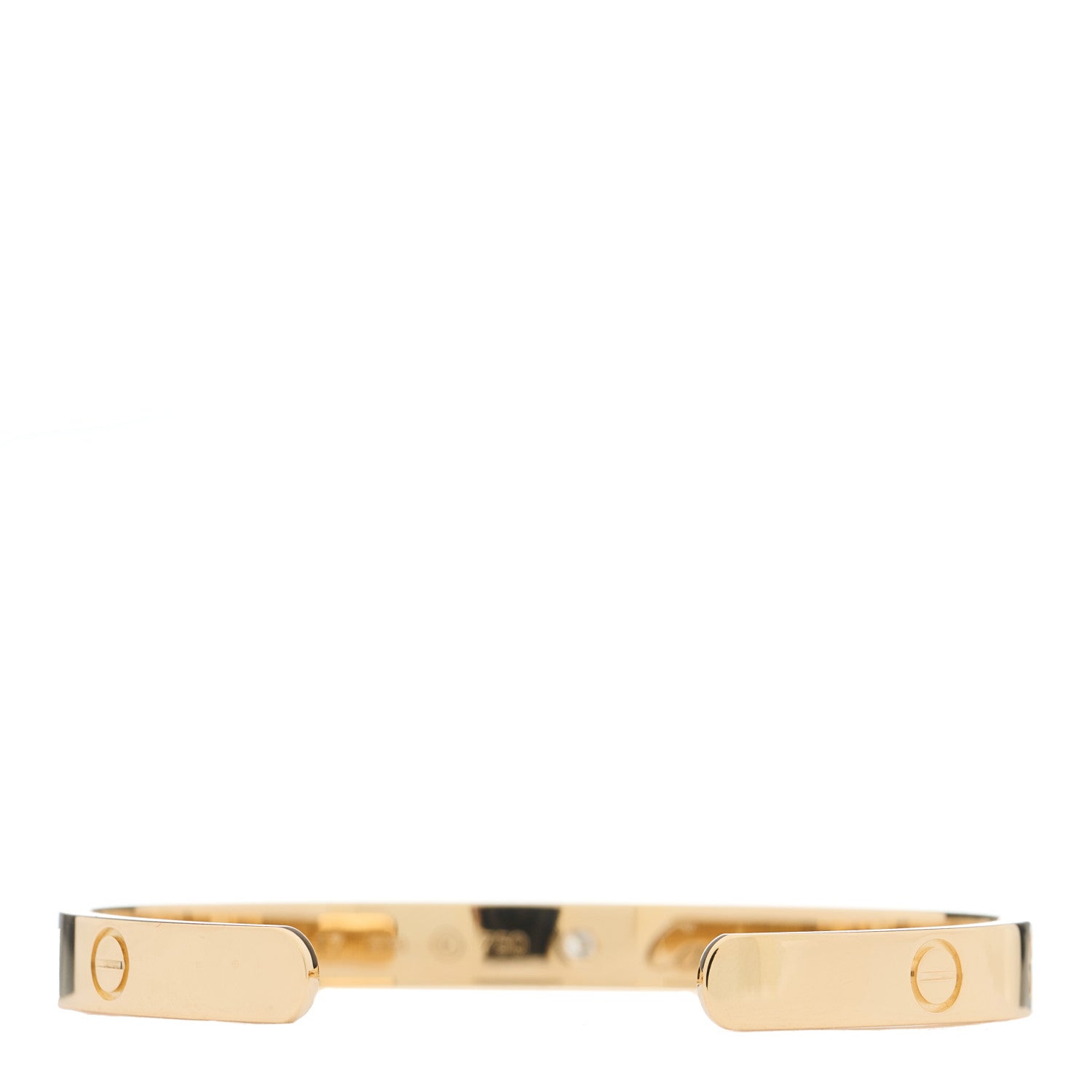 Cartier 18K Yellow Gold 1 Diamond LOVE Cuff Bracelet 17 2 of 4