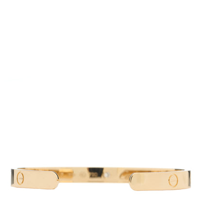Cartier 18K Yellow Gold 1 Diamond LOVE Cuff Bracelet 17 2 of 4