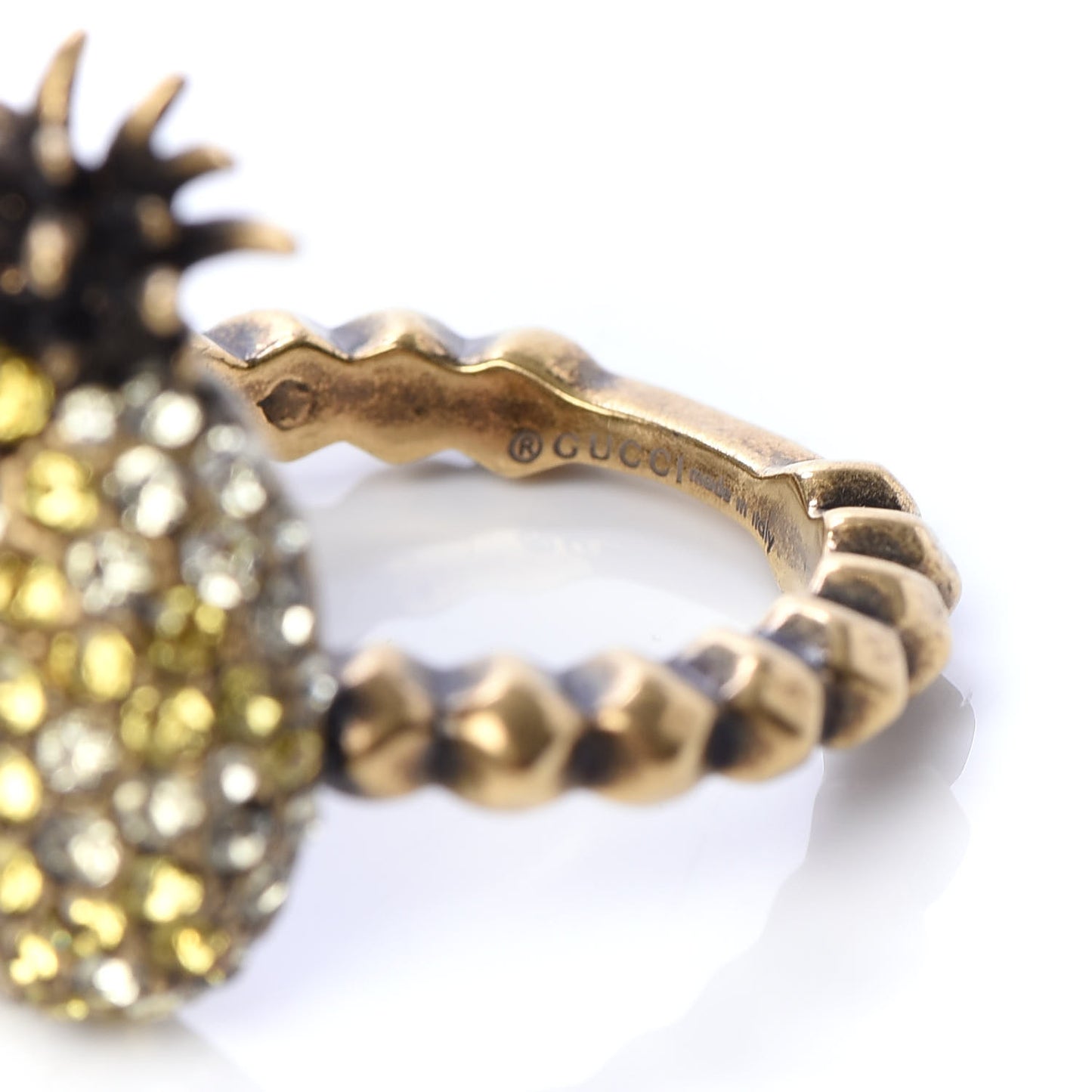 Crystal Pineapple Motif Ring M