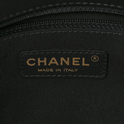 Chanel Calfskin Quilted Medium Graphic Flap Beige Black 6 of 10