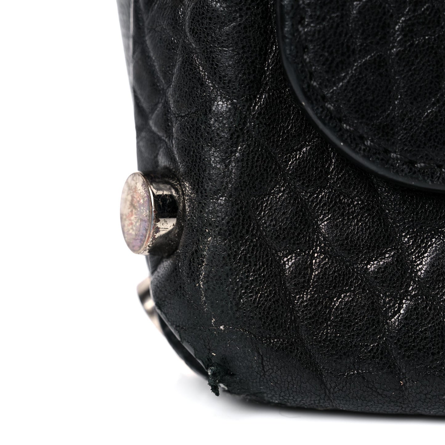 Grainy Calfskin Lockett Shoulder Bag Black