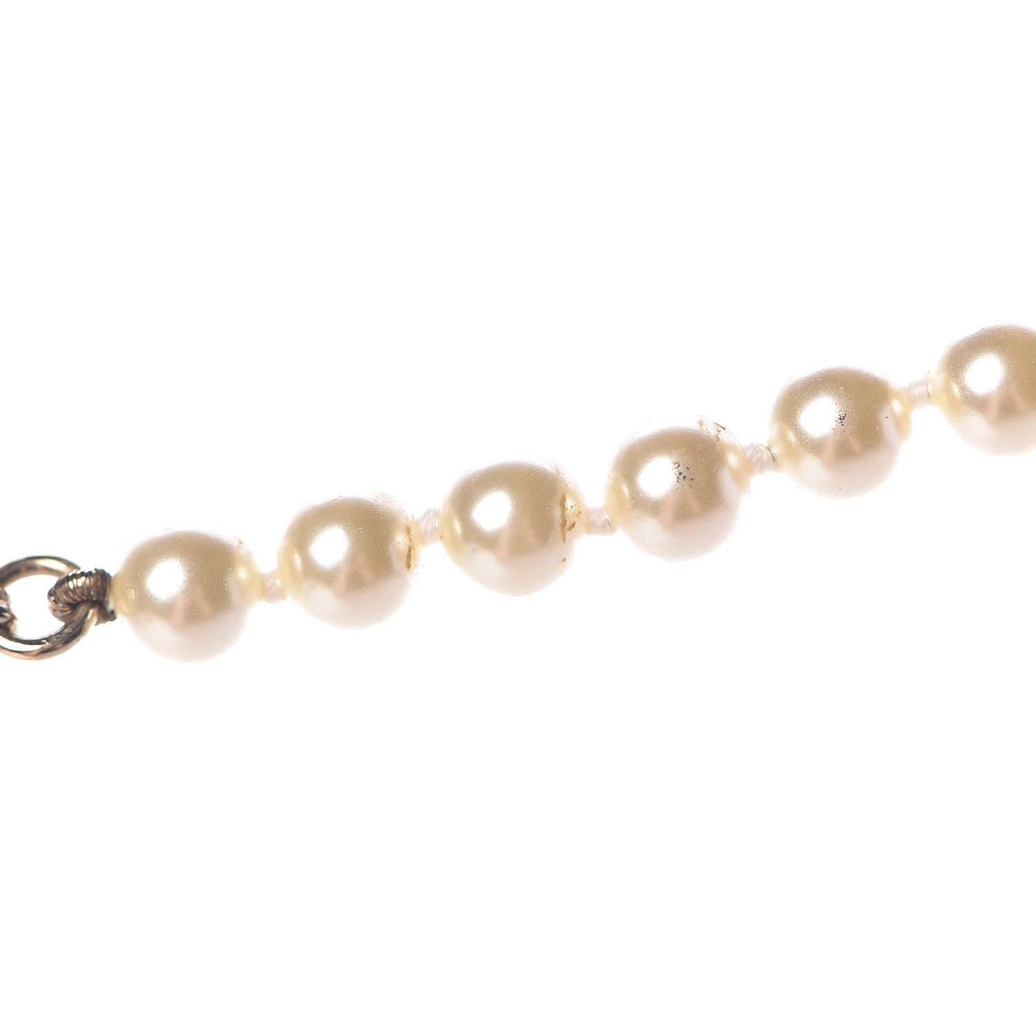 Chanel Pearl Crystal Long CC Necklace Gold Black 5 of 7