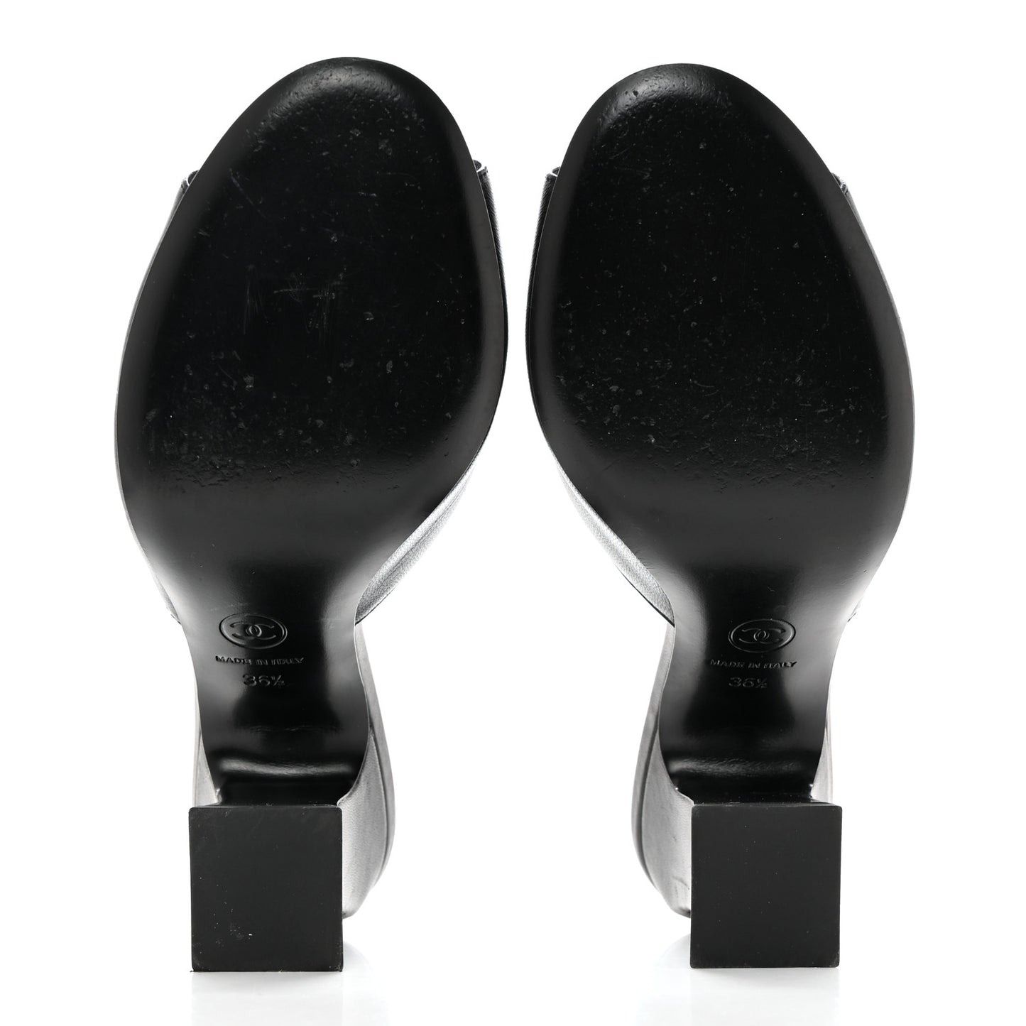 Lambskin CC Chain Mules 36.5 Black