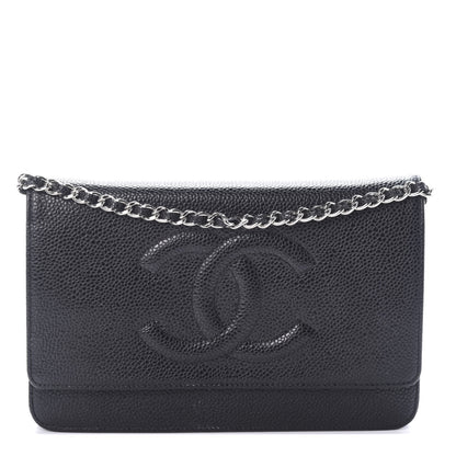 Chanel Caviar Timeless CC Wallet On Chain WOC Black 1 of 10