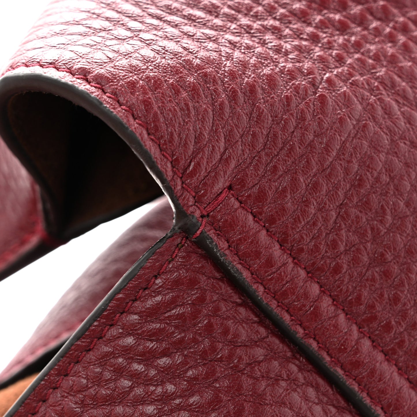 Grained Calfskin Softbit Maxi Shoulder Bag Rosso Ancora Red