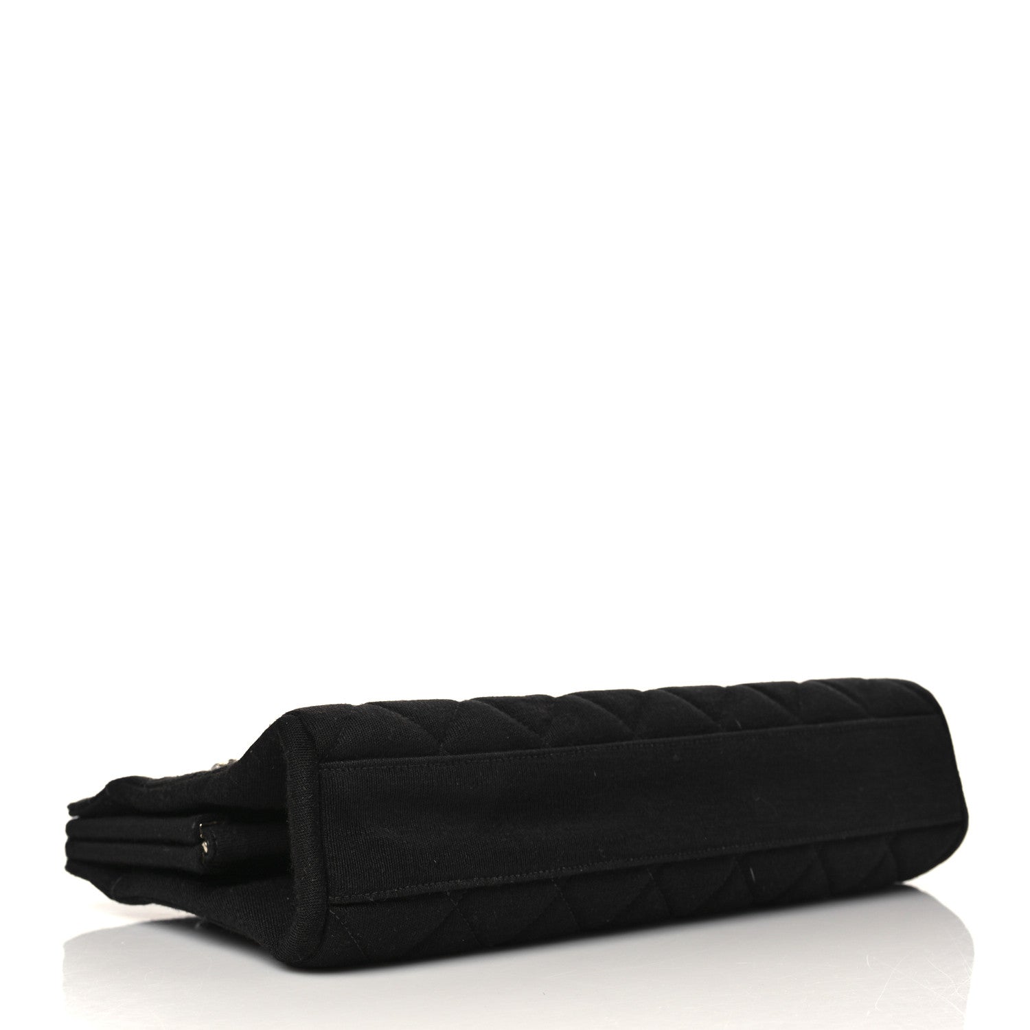 Chanel Jersey Quilted Kisslock Shoulder Bag Black 4 of 10