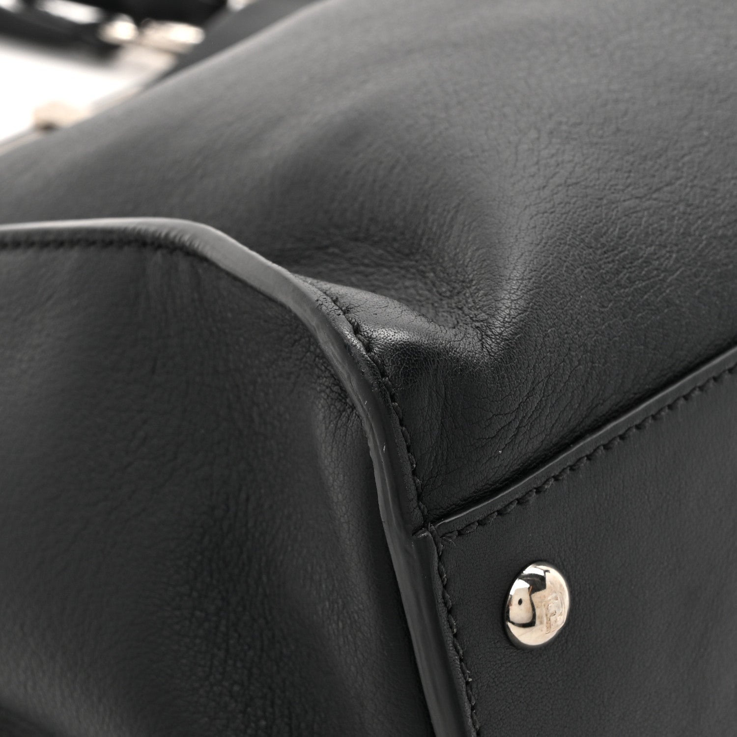 Fendi Vitello Dolce Marmol Patent Crocodile Trapuntata Large Peekaboo Iconic Satchel Black Fumo 12 of 15