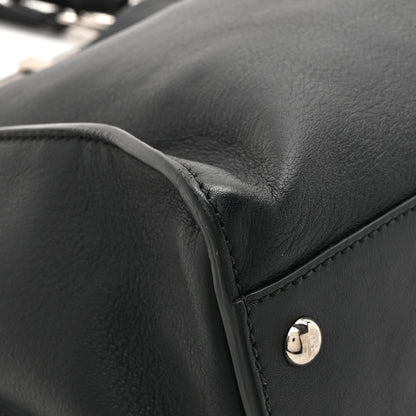 Fendi Vitello Dolce Marmol Patent Crocodile Trapuntata Large Peekaboo Iconic Satchel Black Fumo 12 of 15