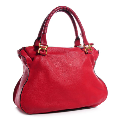 Chloe Calfskin Large Marcie Satchel Red 3 of 9