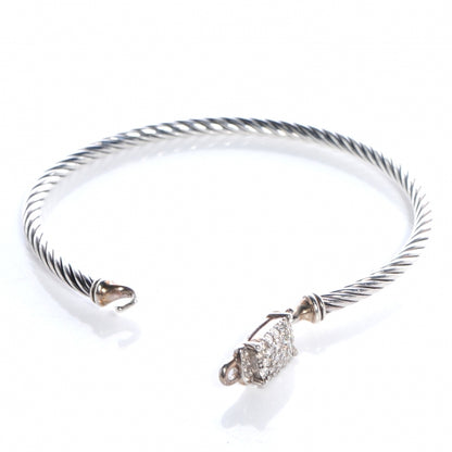David Yurman Sterling Silver Diamond 3mm Small Wheaton Bracelet 4 of 6