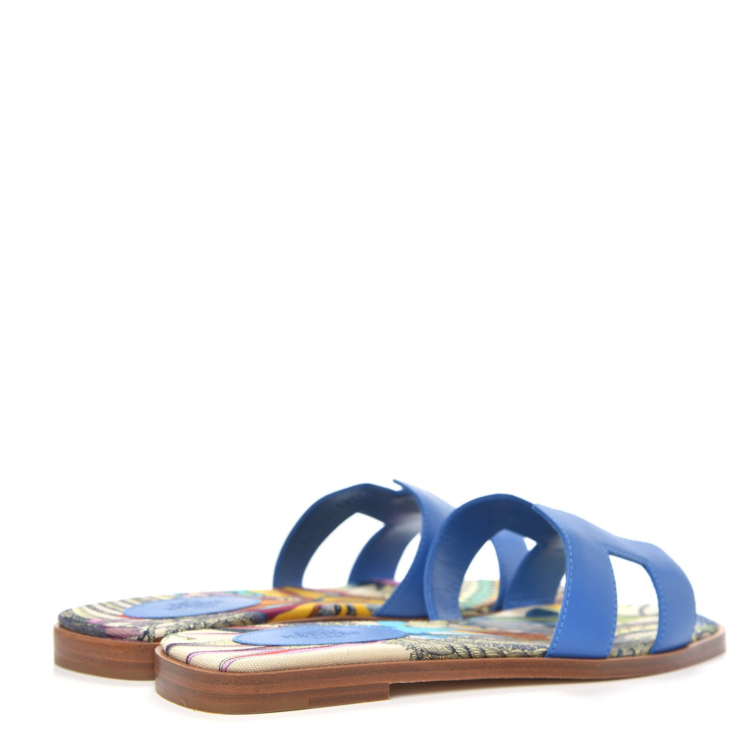 Calfskin Oran Sandals 36.5 Bleu Zanzibar