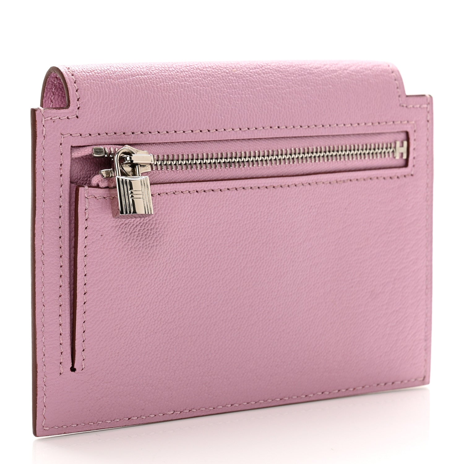 Hermes Chevre Mysore Kelly Pocket Compact Wallet Mauve Sylvestre 3 of 7