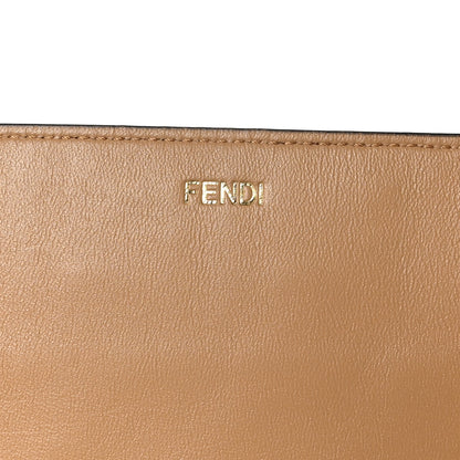 Fendi Vitello Seta Nappa FF Striped Embossed Medium Peekaboo I SEE U Satchel Miele Scuro Multicolor 8 of 12