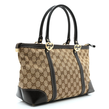 Gucci Monogram Small Lovely Heart Tote Dark Brown 3 of 11