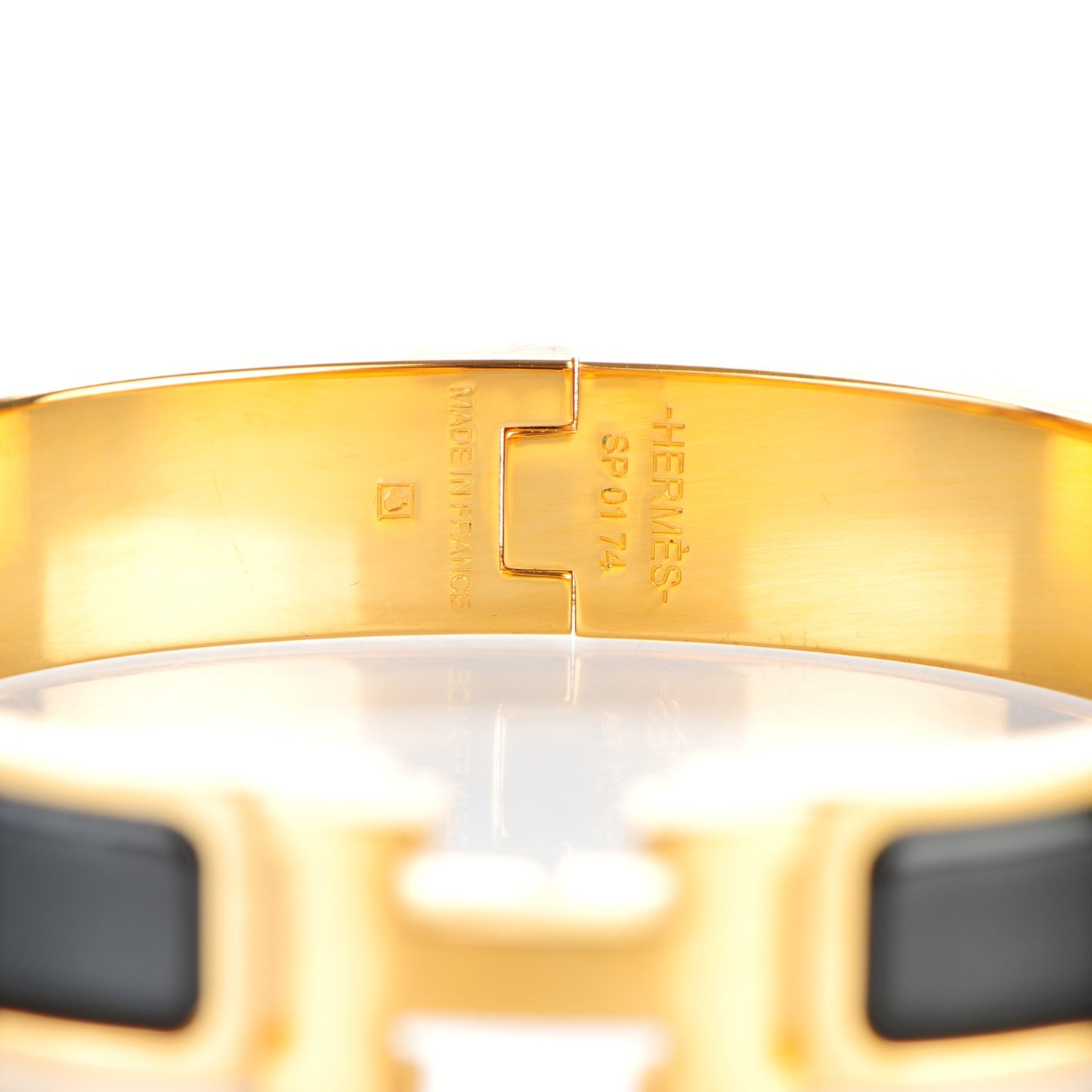 Enamel Narrow Clic Clac H Bracelet PM Black