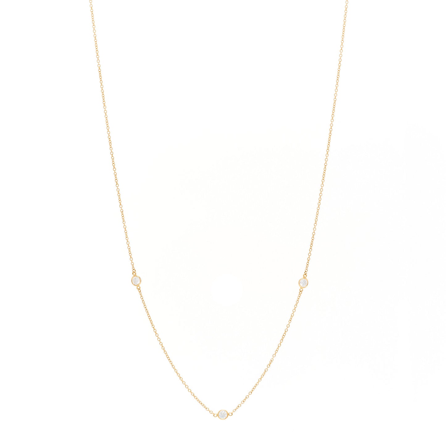 18K Yellow Gold Elsa Peretti Diamonds by the Yard 3 Station Necklace