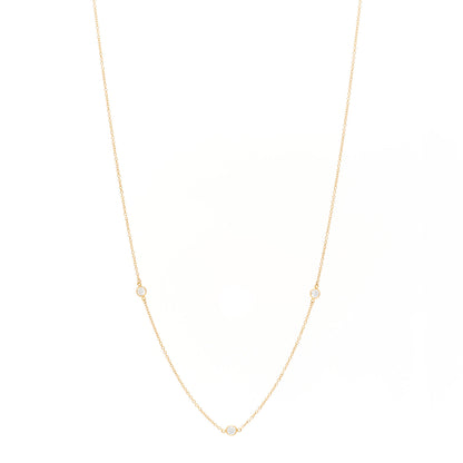 Tiffany 18K Yellow Gold Elsa Peretti Diamonds by the Yard 3 Station Necklace 1 of 5