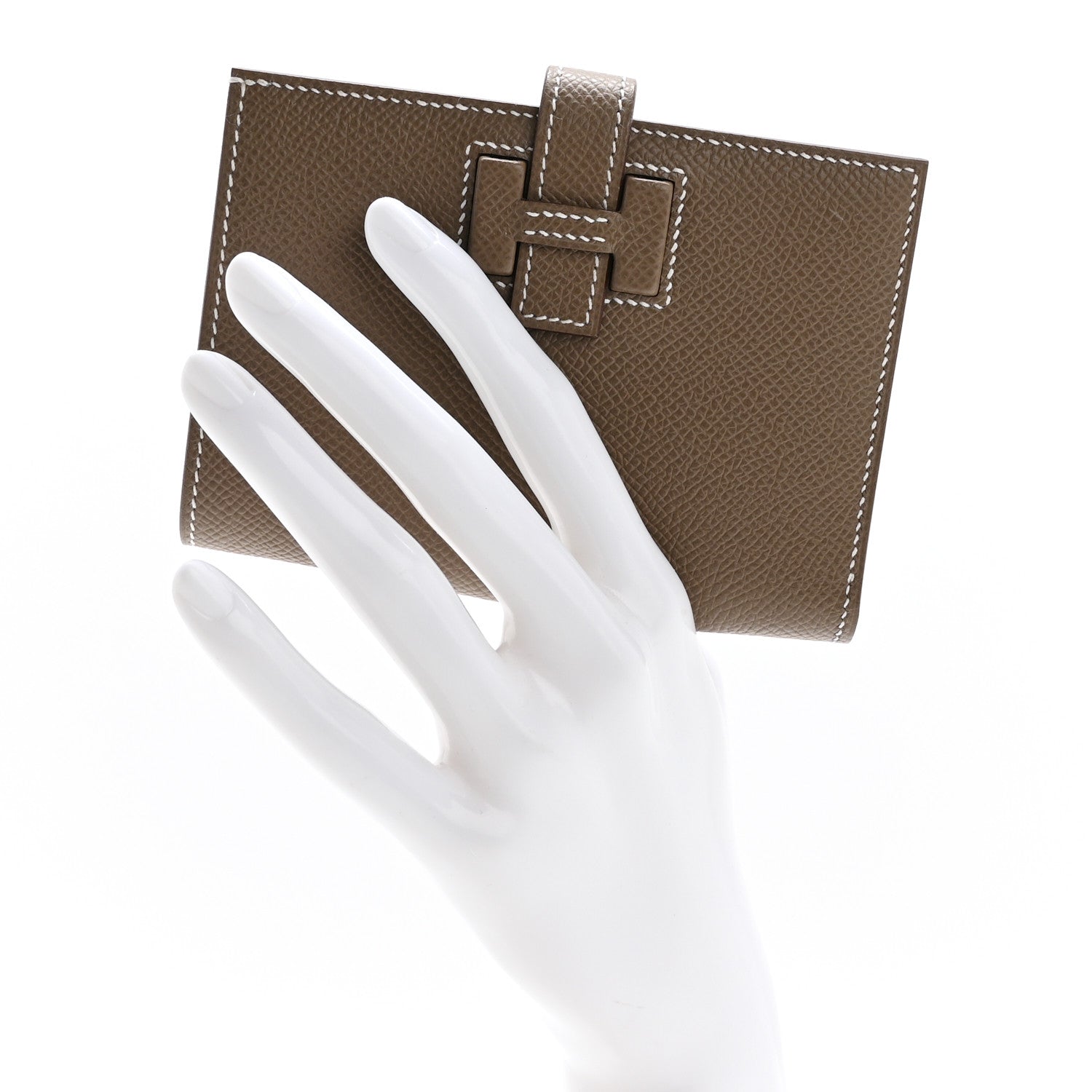 Hermes Epsom New H Passant Compact Wallet Etoupe 2 of 8