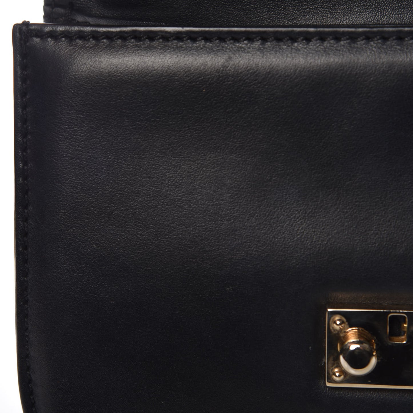 Vitello Small Glam Lock Rockstud Flap Black