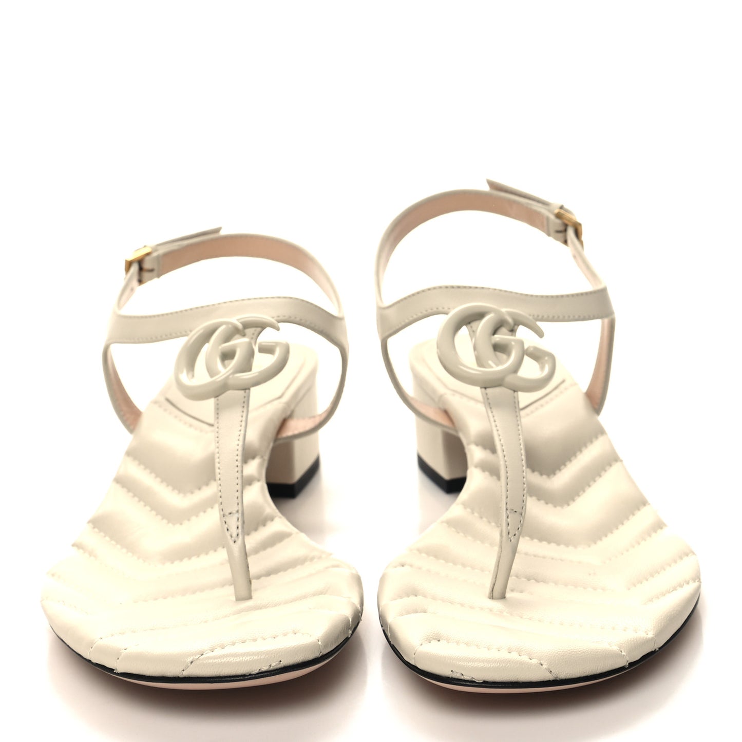 Nappa Matelasse Double G 35mm Thong Sandals 39.5 Mystic White