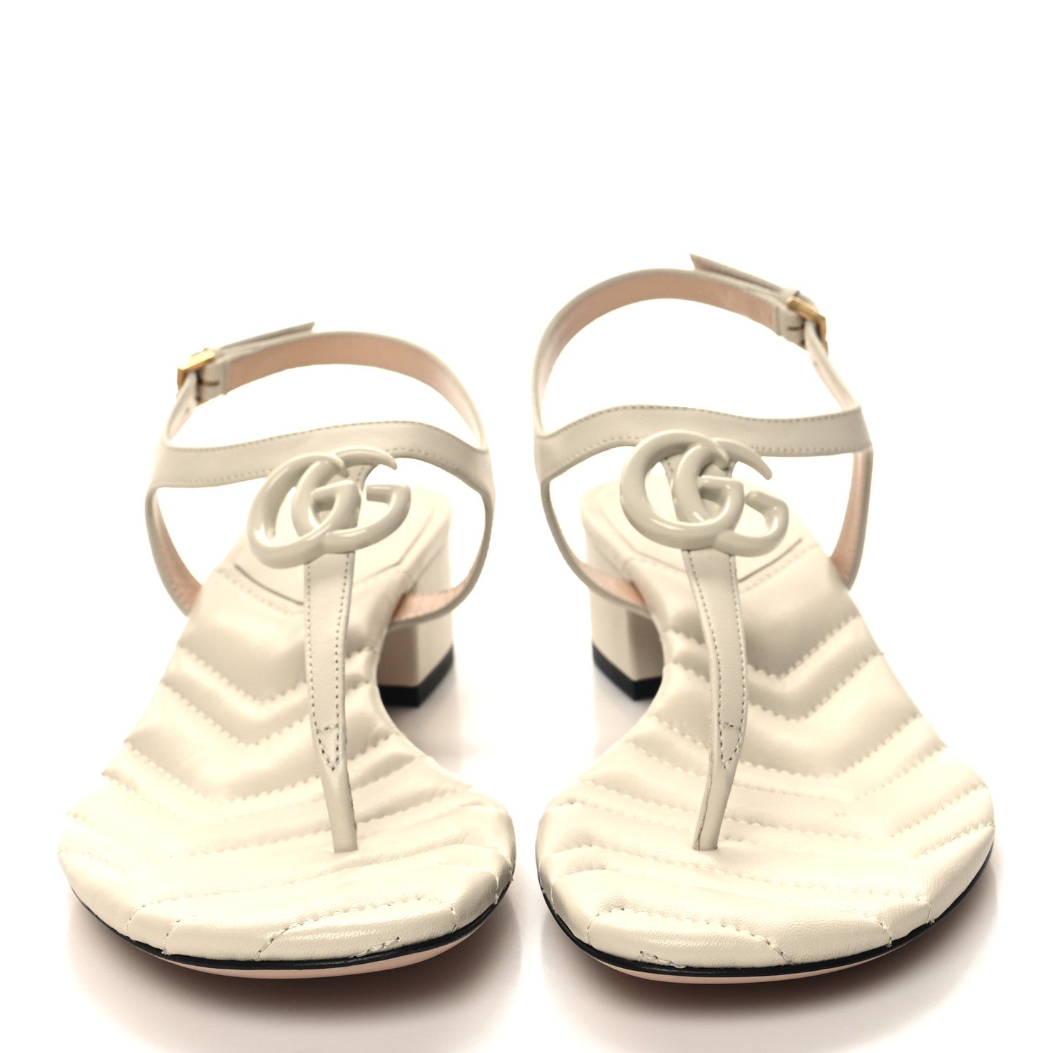 Gucci Nappa Matelasse Double G 35mm Thong Sandals 39.5 Mystic White 2 of 9