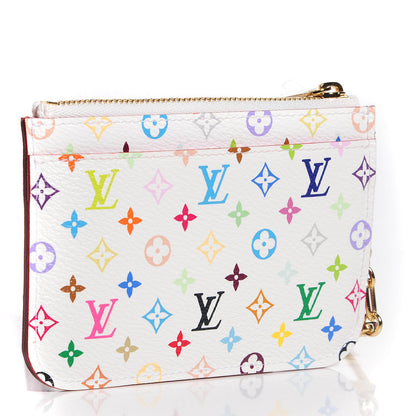 Louis Vuitton Monogram Multicolor Key Pouch White Litchi 3 of 8