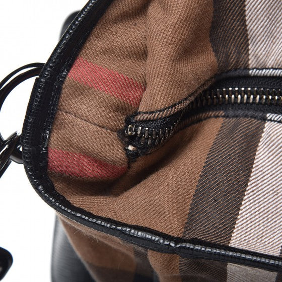 Burberry Bridle Calfskin House Check Tote Black 10 of 17