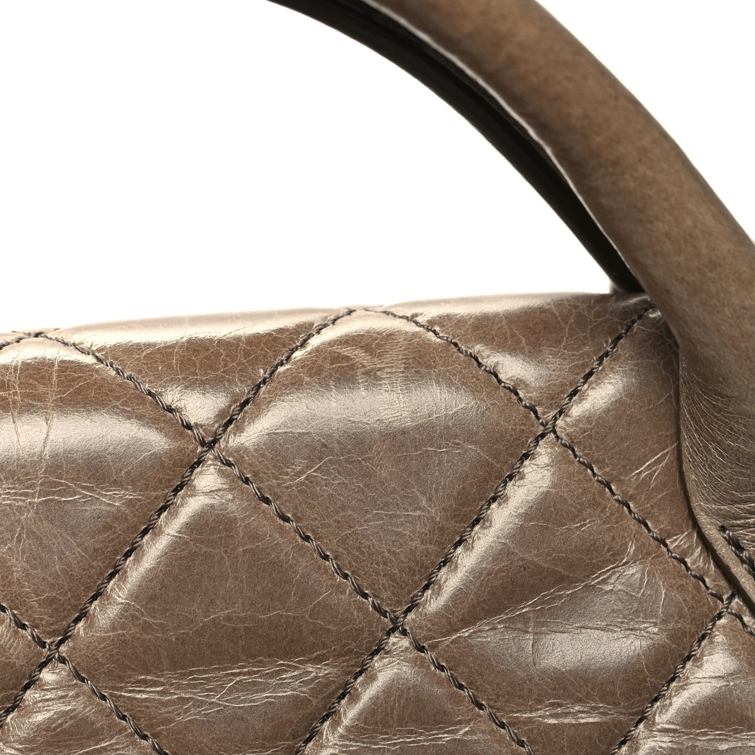 Chanel Glazed Calfskin Castle Rock Medium Flap Dark Beige 12 of 13