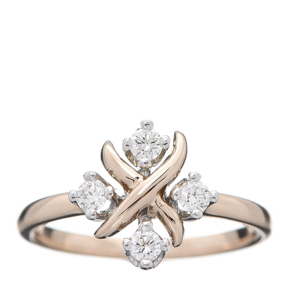 Tiffany 18K Rose Gold Platinum Diamond Schlumberger Lynn Ring 52 6 1 of 5