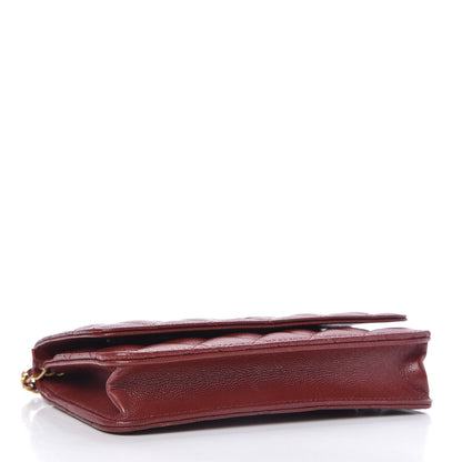 Chanel Metallic Caviar Quilted Wallet On Chain WOC Red 4 of 11