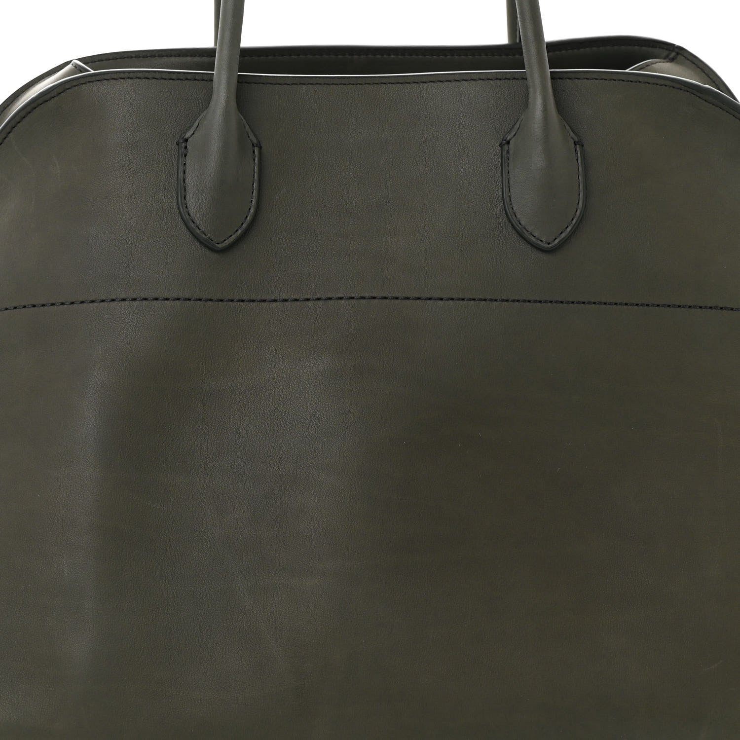 The Row Polished Saddle Calfskin Soft Margaux 15 Koala Grey 7 of 9
