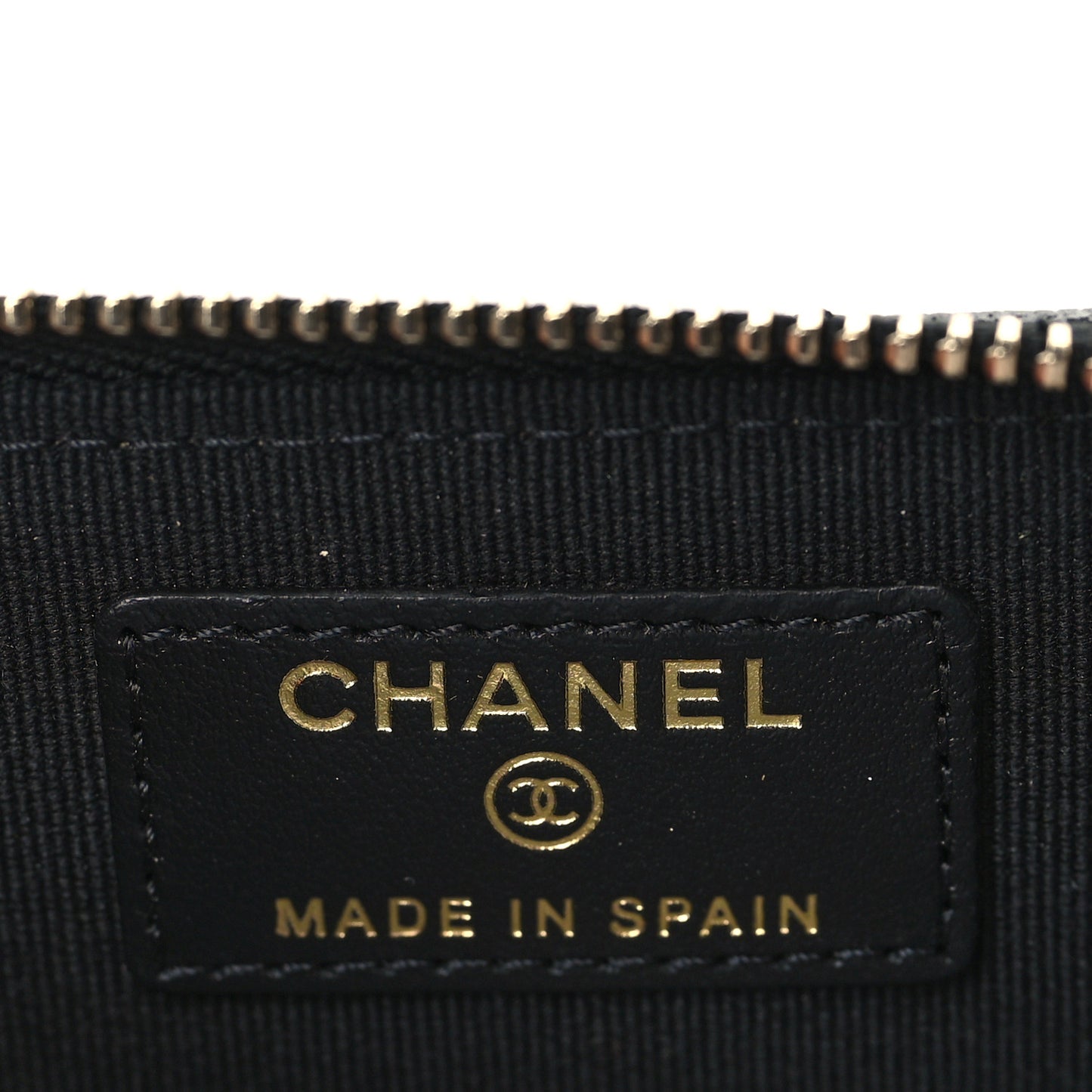 Caviar Quilted Studded CC Zip Card Holder Black