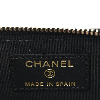 Chanel Caviar Quilted Studded CC Zip Card Holder Black 6 of 9