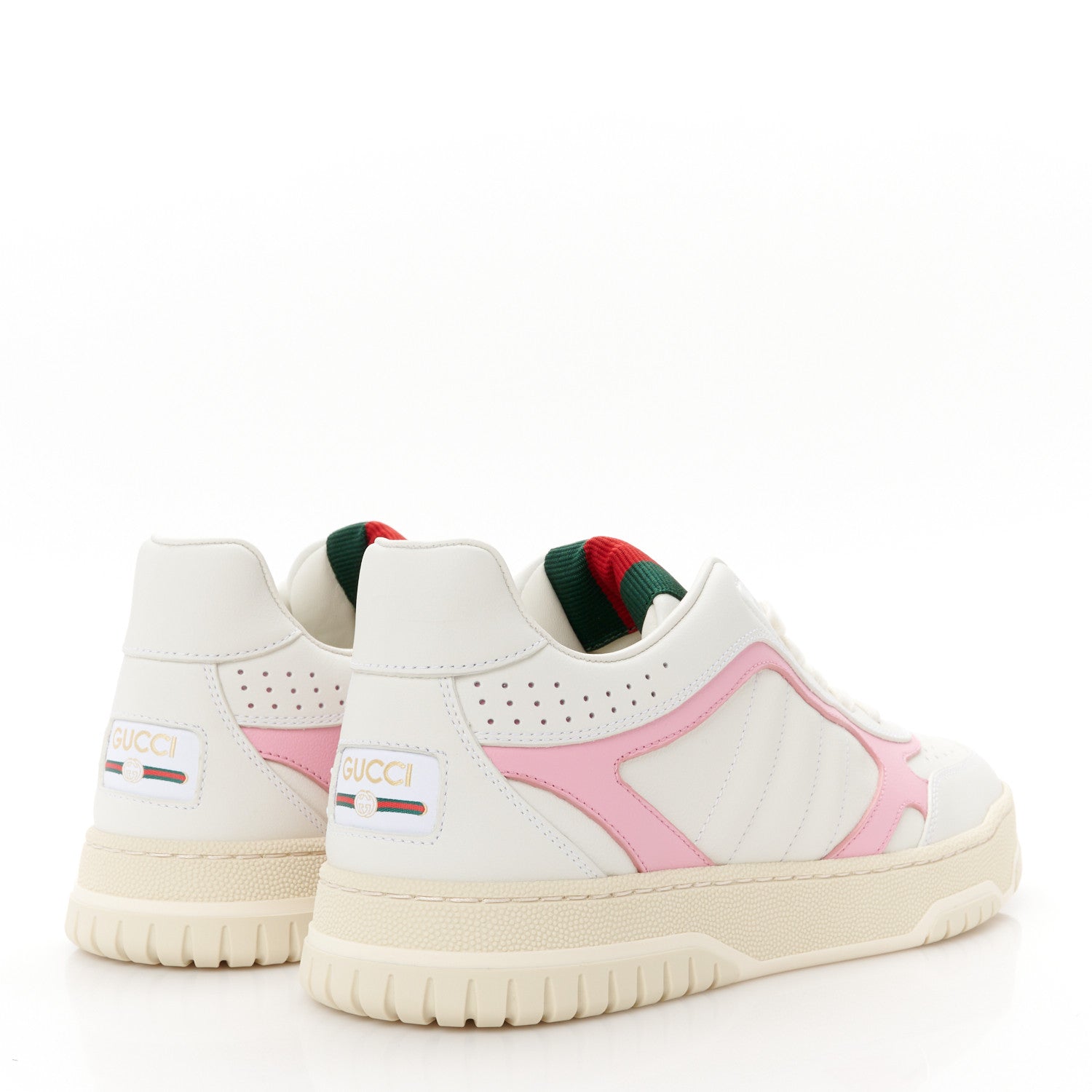 Gucci Calfskin Womens Re-Web Sneakers 38 White Pink 4 of 11