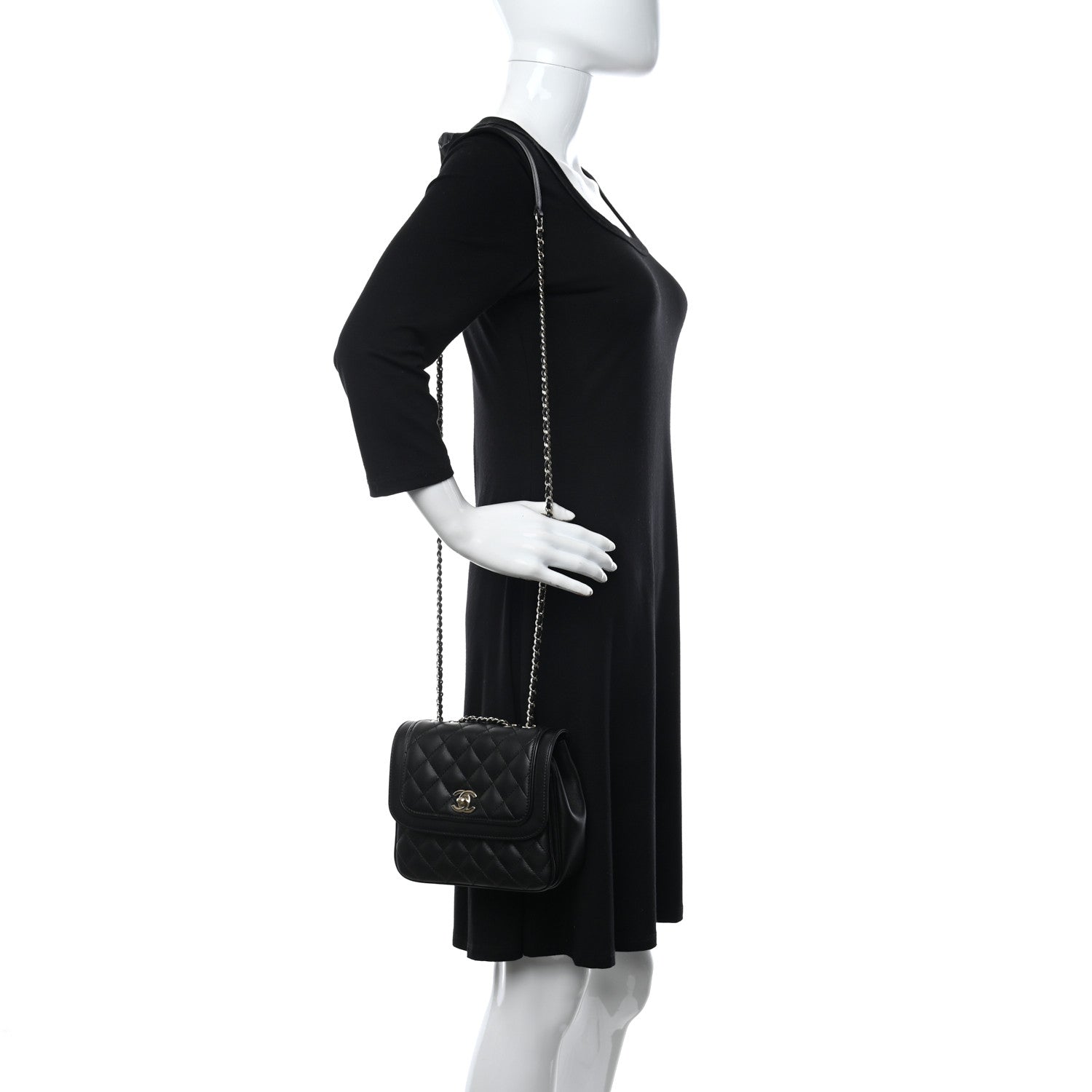 Chanel Lambskin Quilted Small Lovely Day Flap Black 2 of 12