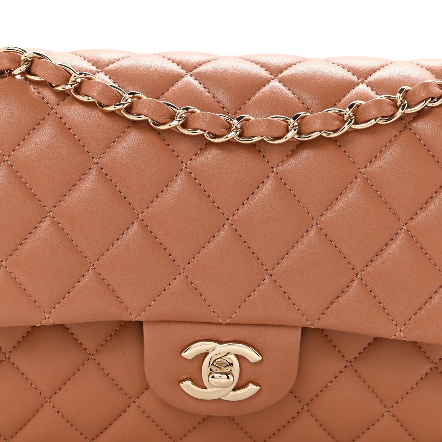 Chanel Lambskin Quilted Medium Double Flap Brown 8 of 11
